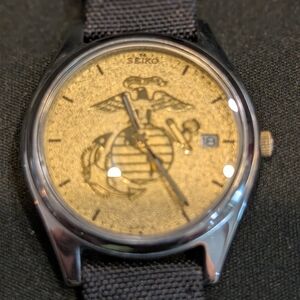 USMC Rare Seiko Men's Vintage 7n42 EGA